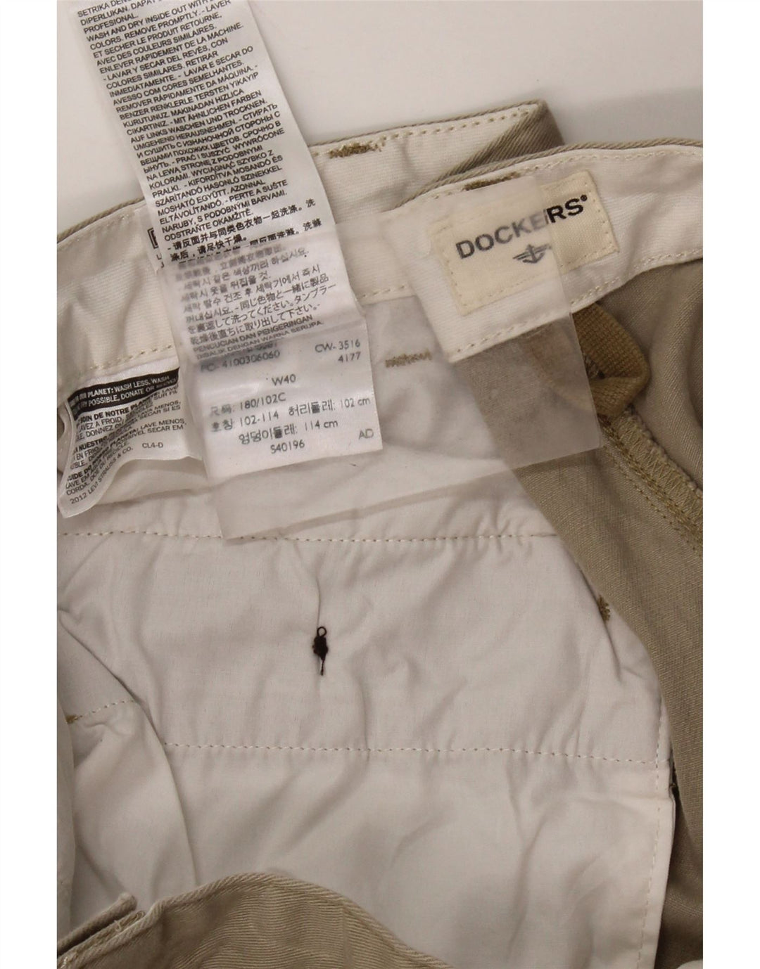 DOCKERS Shorts Cargo Hombre W40 XL Algodón Beige