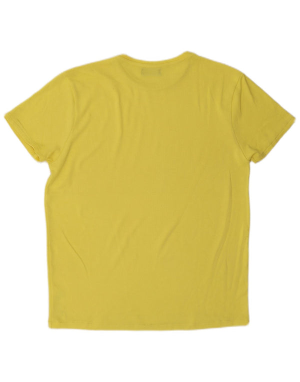 Zara Hombre Camiseta Top Grande Poliéster Amarillo