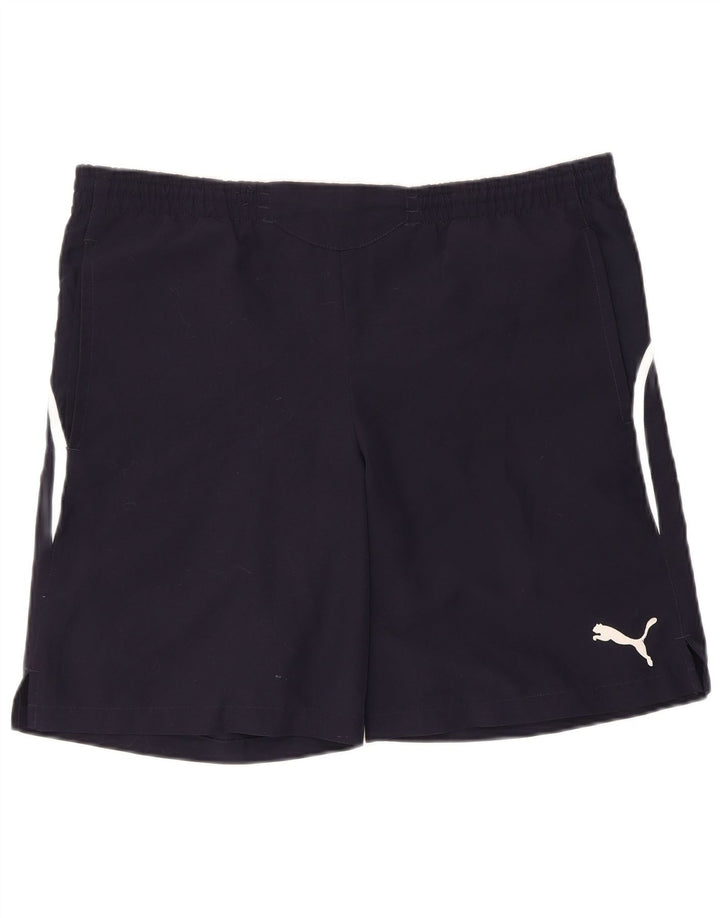 PUMA Pantalones cortos deportivos para hombre Poliéster azul marino mediano