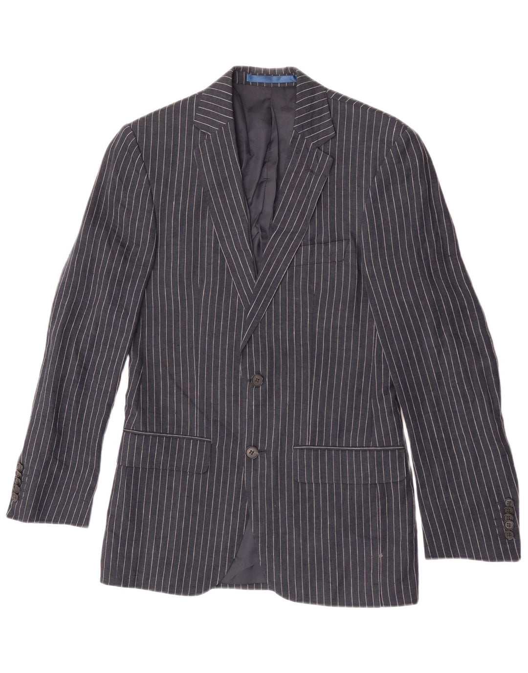 Marks & Spencer Chaqueta tipo blazer de 2 botones para hombre UK 34 XS Azul marino Rayas diplomáticas