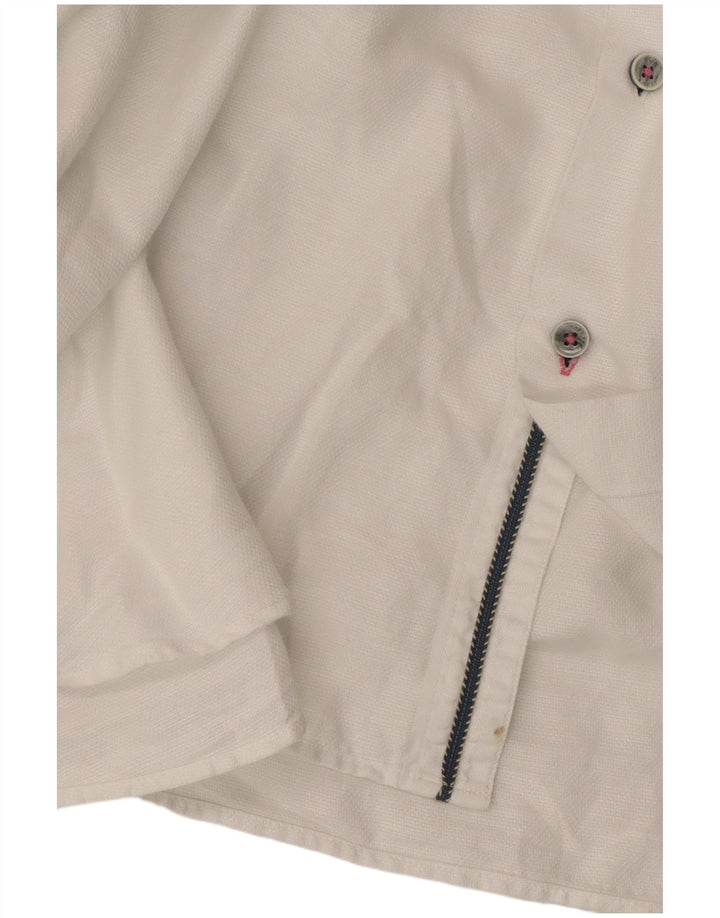 Ted Baker Camisa de manga corta para hombre Talla 5 XL Algodón blanco