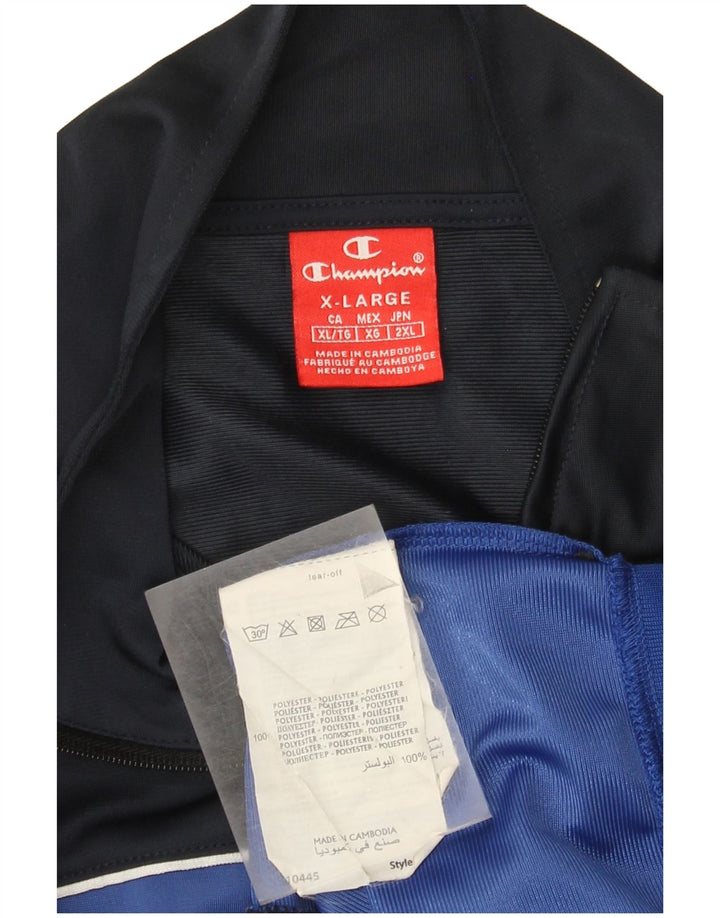 Champion Chaqueta de chándal gráfica para hombre XL Poliéster con bloques de color azul