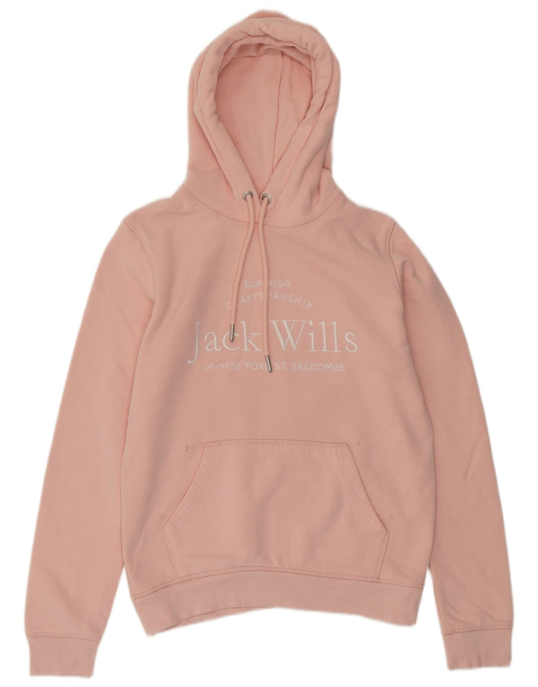 JACK WILLS Jersey con capucha de gran tamaño con gráfico para mujer UK 8 Small Pink Cotton