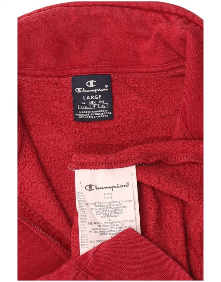 Champion Chaqueta de chándal para hombre, talla grande, algodón rojo