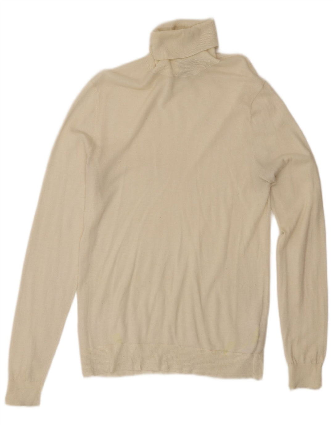 MASSIMO DUTTI Suéter tipo jersey con cuello vuelto para mujer UK 12 Medium White