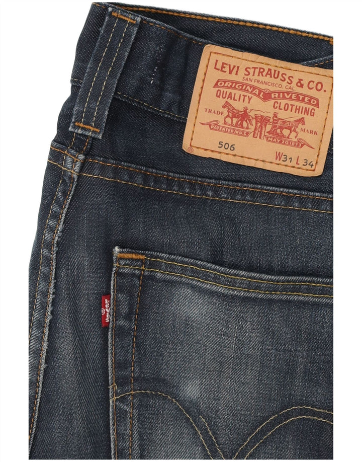 LEVI'S Jeans rectos de ajuste estándar 506 para hombre W31 L30 Algodón azul