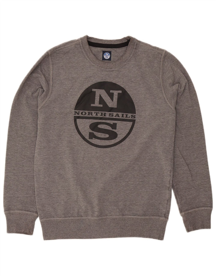 North Sails Sudadera Gráfica Para Hombre Jersey Pequeño De Algodón Moteado Gris