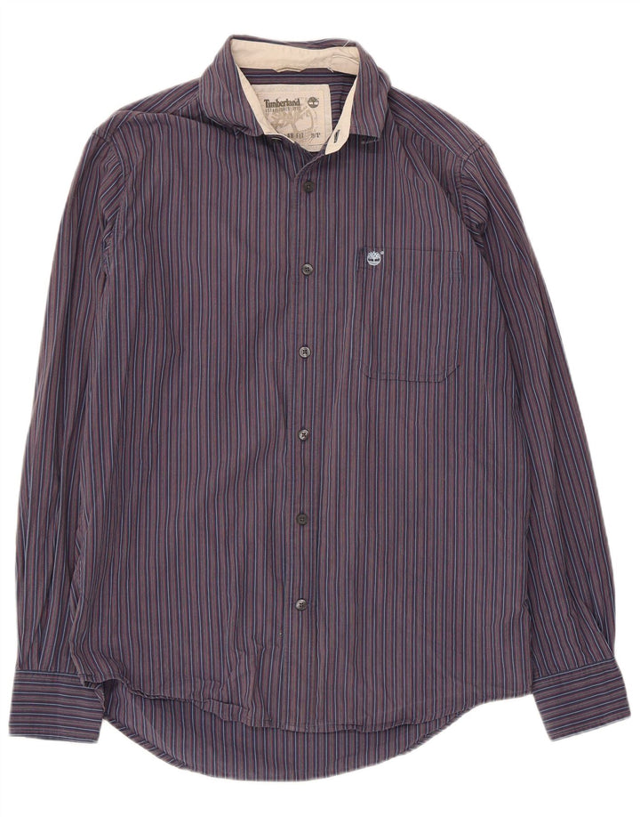 Timberland Camisa Regular Fit para Hombre Pequeña Algodón A Rayas Azul Marino