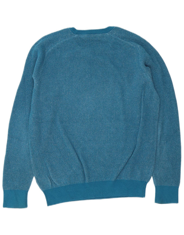 Crew Clothing Jersey de cuello redondo para hombre pequeño de algodón moteado azul