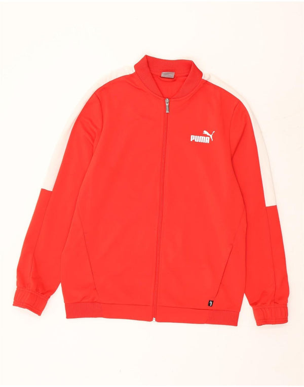 Puma Chaqueta de chándal para hombre con bloques de color rojo medio Poliéster