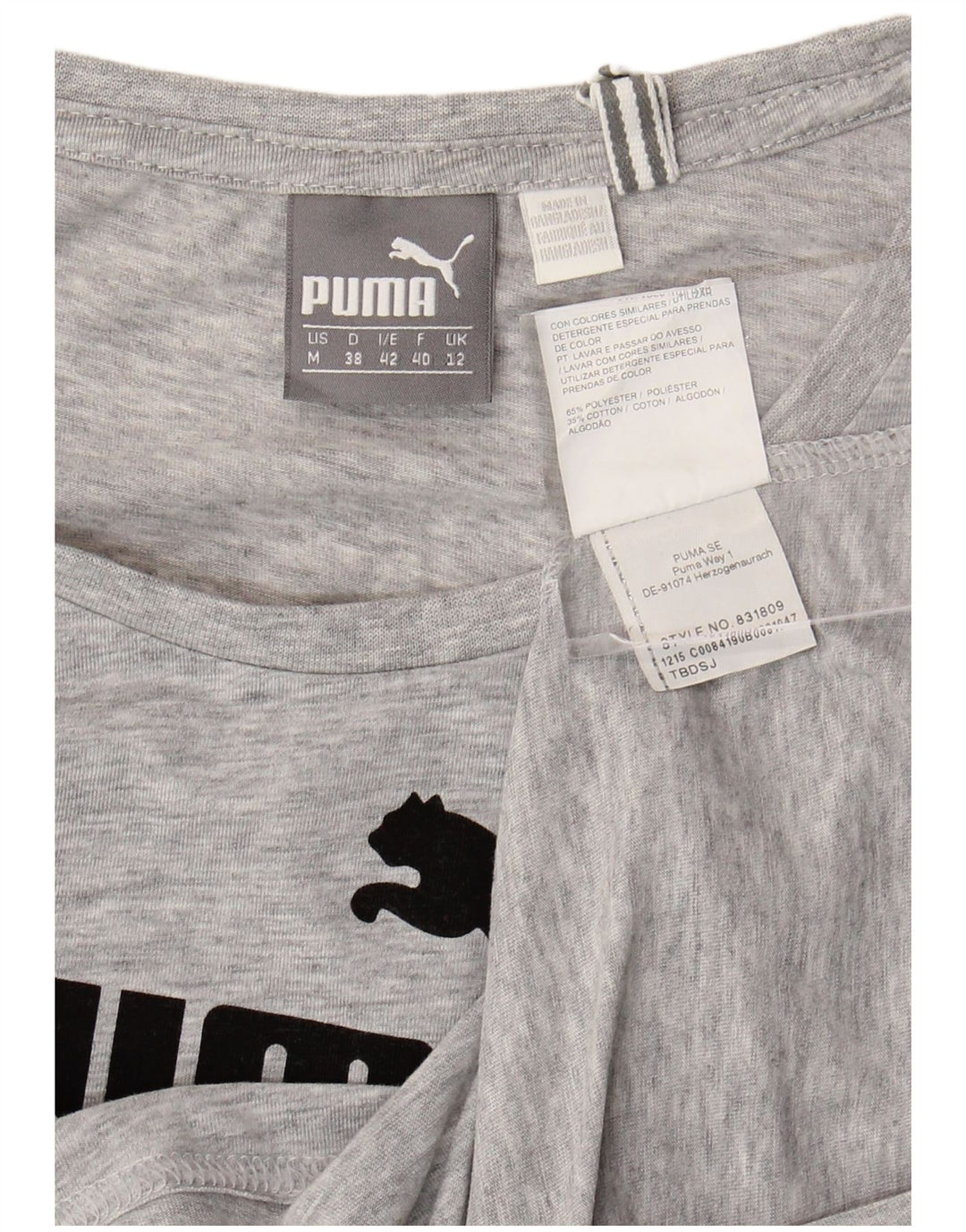 Puma Camiseta gráfica para mujer Top UK 12 Poliéster gris medio