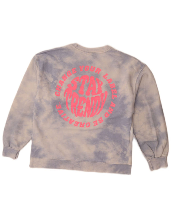 Zara Sudadera Estampada Niña Jersey 13-14 Años Algodón Tie Dye Azul