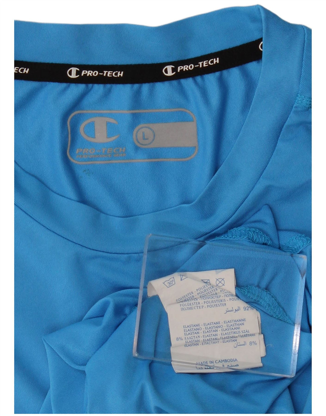 CHAMPION Camiseta sin mangas estampada para hombre Poliéster azul grande