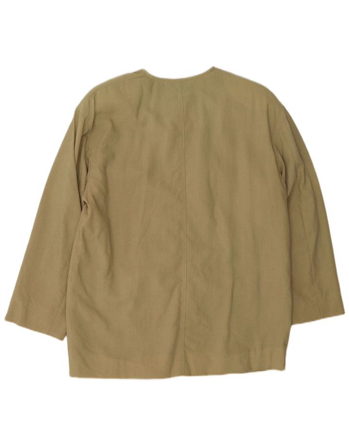 Marella Chaqueta tipo blazer extragrande con 5 botones para mujer UK 10 Small Khaki Wool