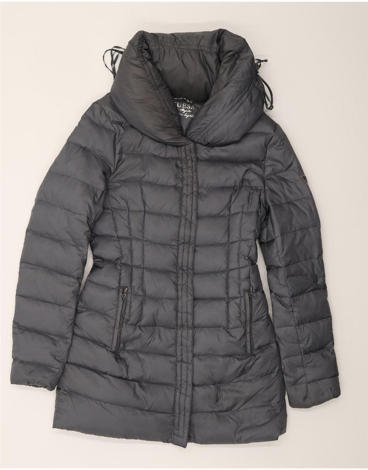 GUESS Abrigo acolchado para mujer UK 6 XS Gris Poliéster