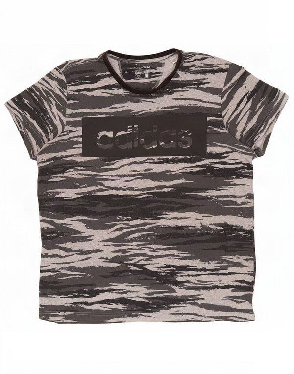 Adidas Mens Climalite Graphic Camiseta Top 2XL Gris Camuflaje Algodón