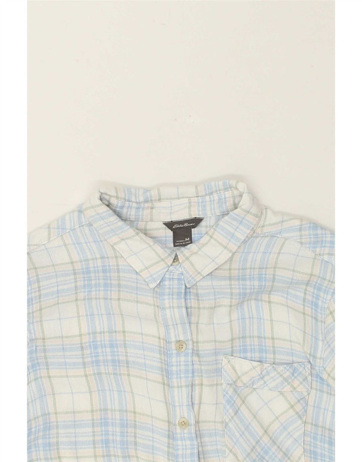 EDDIE BAUER Womens Shirt UK 12 Medium Blue Check Rayon Vintage Eddie Bauer and Second-Hand Eddie Bauer from Messina Hembry 
