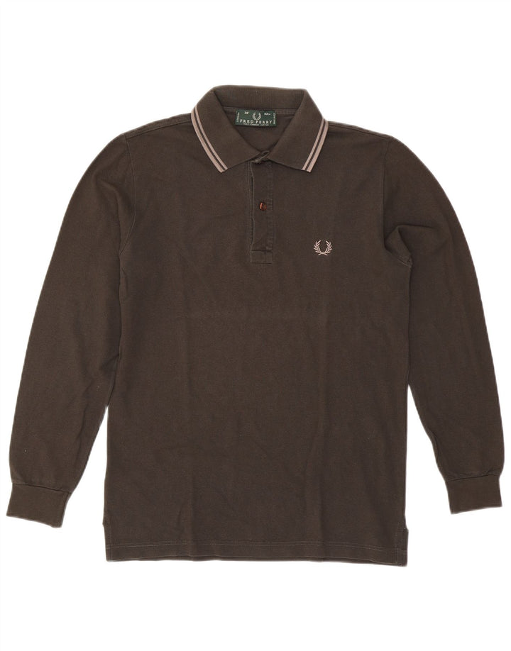 Fred Perry Polo De Manga Larga Para Hombre Algodón Gris Pequeño