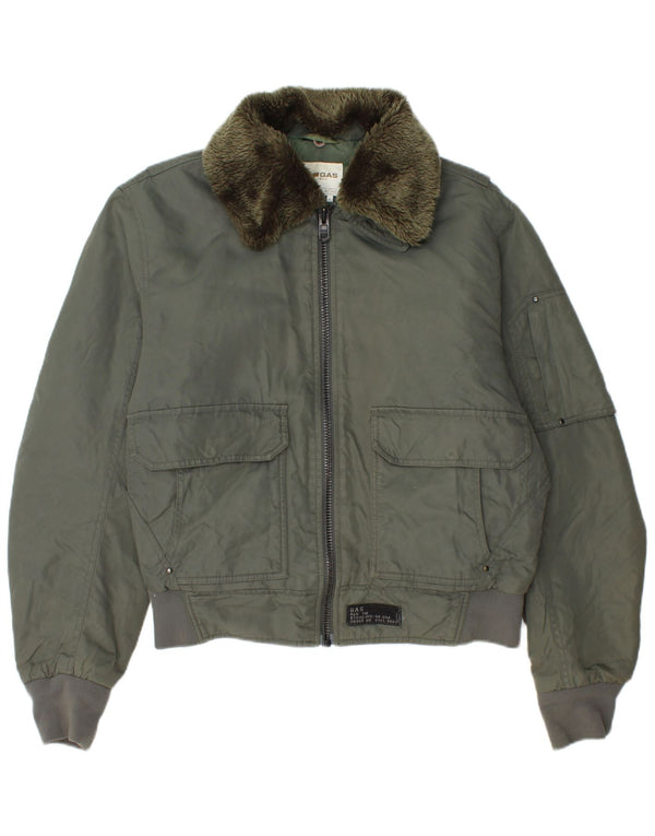 GAS Chaqueta Bomber para Hombre UK 46 Grande Caqui Poliamida