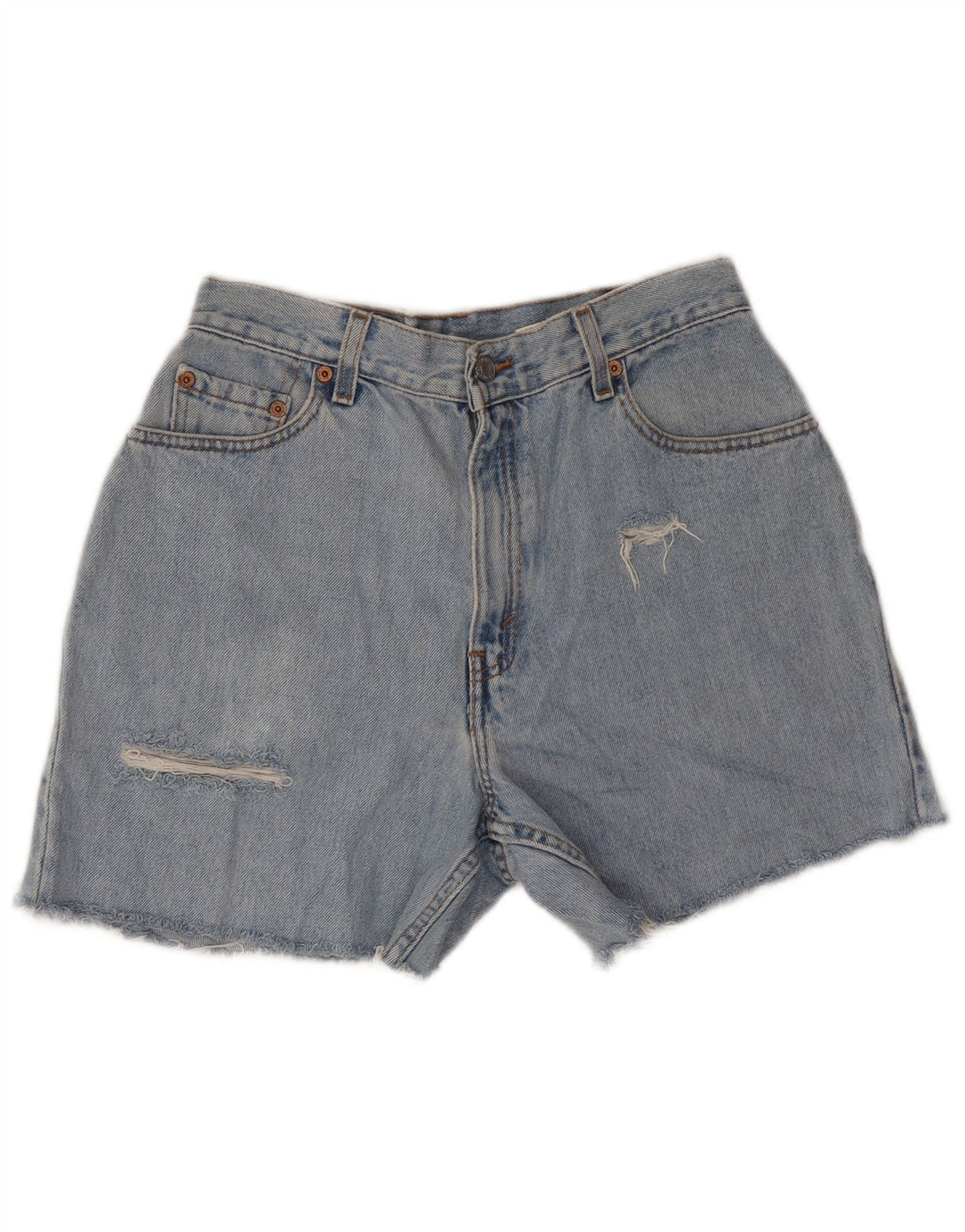 LEVI'S Mujer 550 Pantalones Cortos De Mezclilla De Corte Relajado Desgastados Mediano W28 Azul
