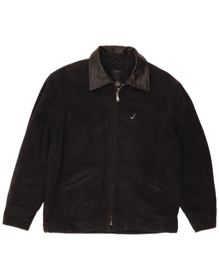 Gas Mens Bomber Jacket UK 40 Grande Azul Marino Algodón
