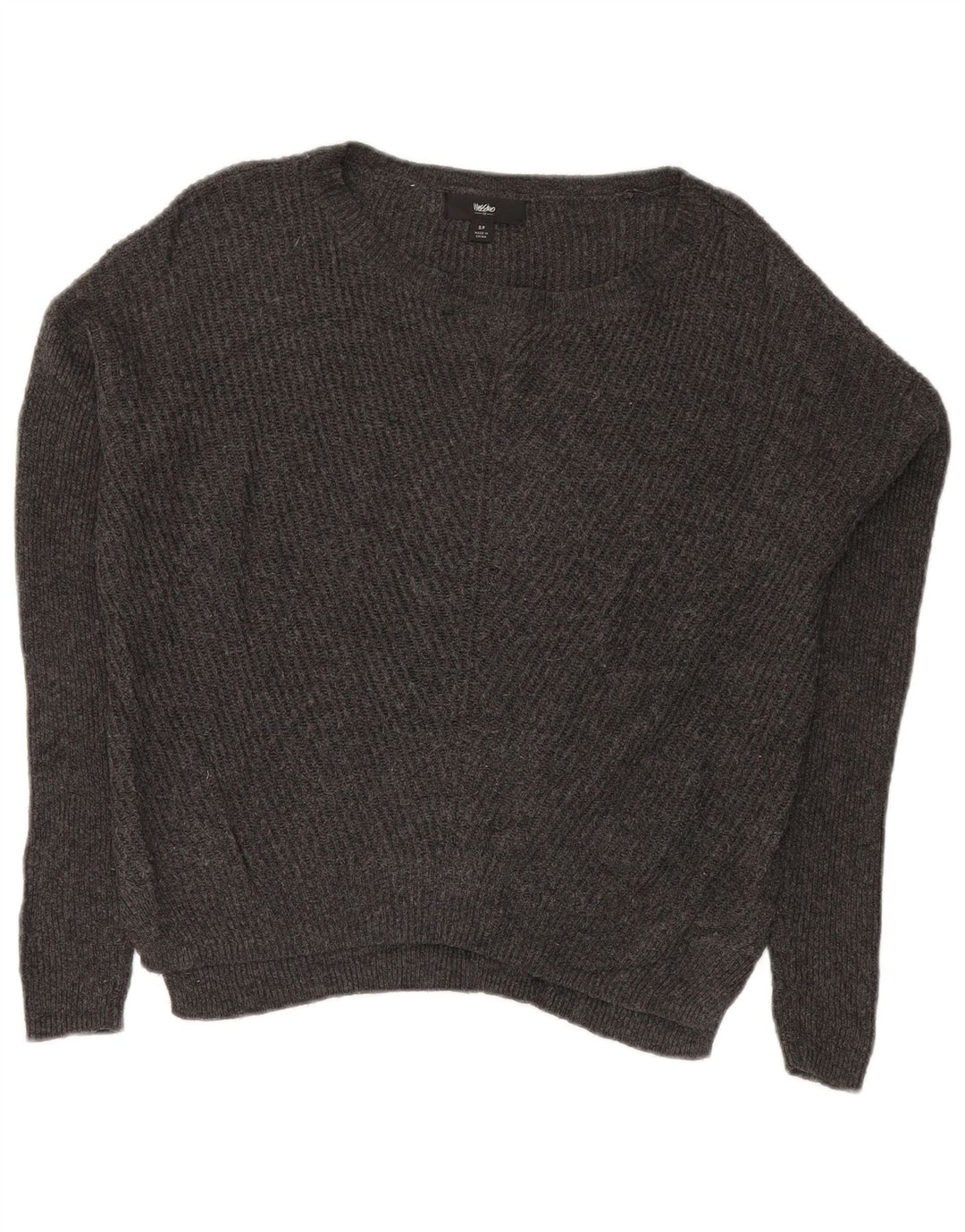 MOSSIMO Jersey extragrande con cuello barco para mujer, talla 40, talla pequeña, algodón gris