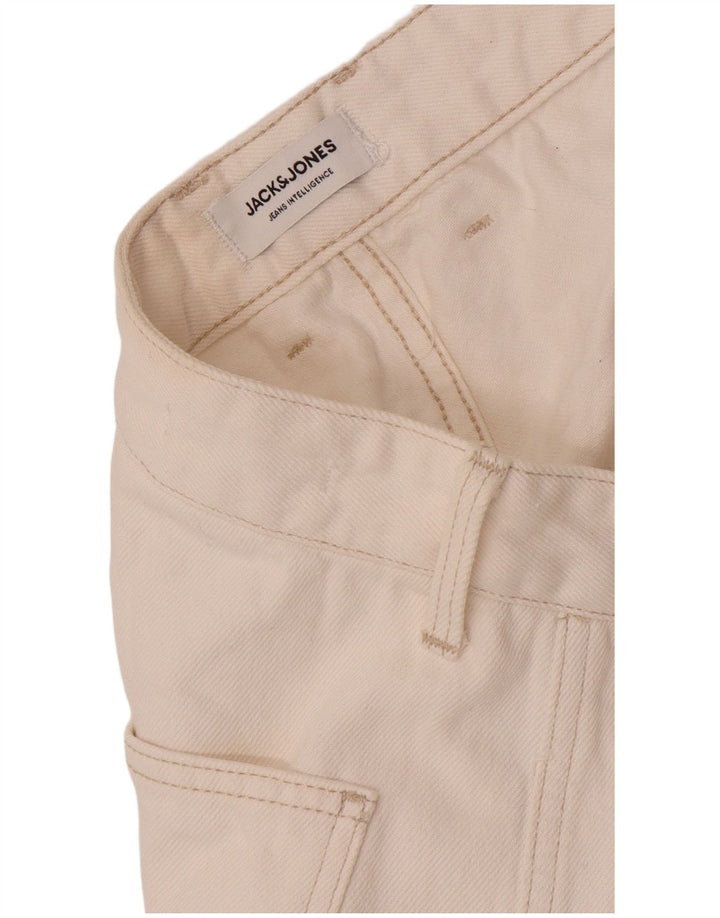 Jack & Jones Vaqueros rectos tipo cargo para hombre W34 L30 Blanco