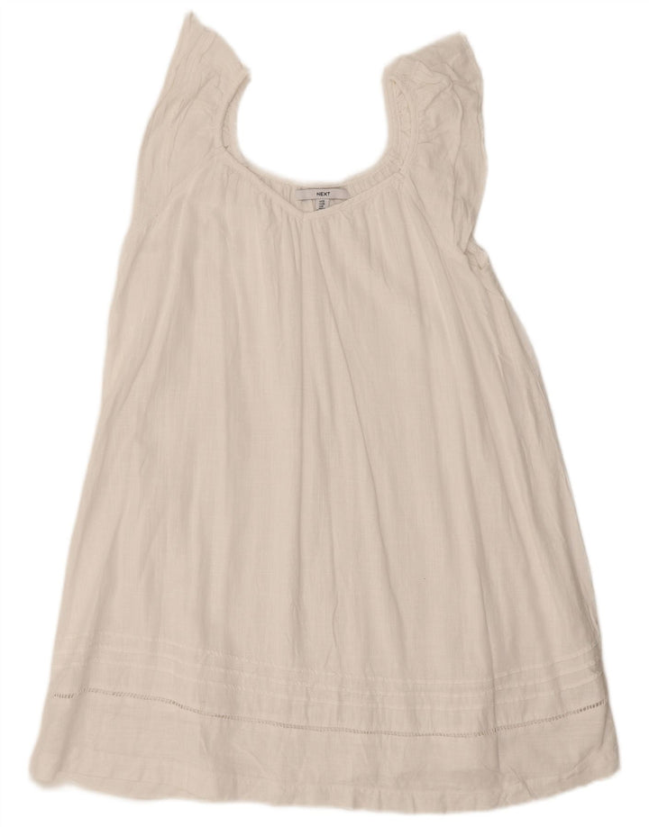 Next Blusa extragrande sin mangas para mujer Top UK 10 Small White Viscosa