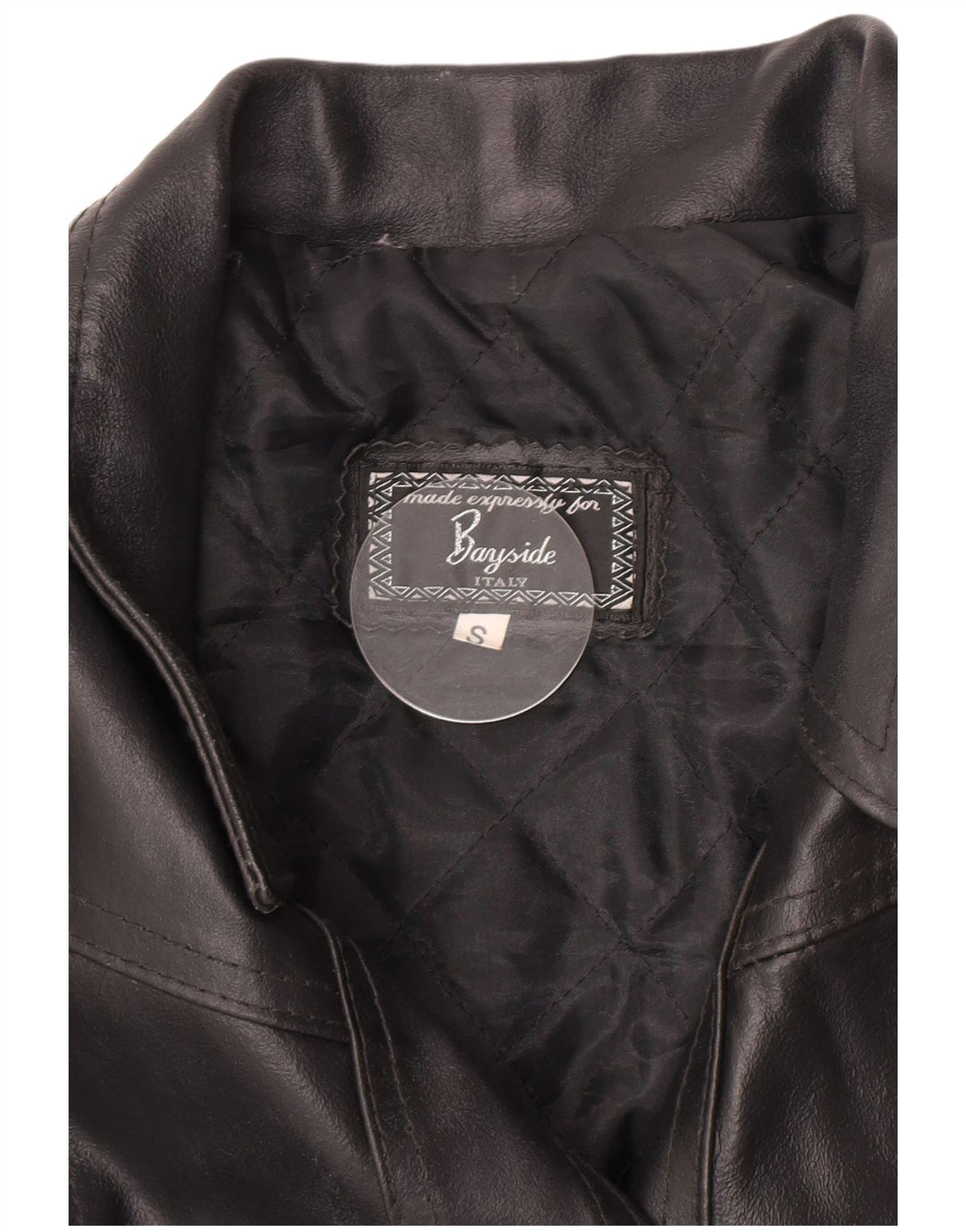 Bayside Chaqueta de cuero para mujer UK 10 Small Black