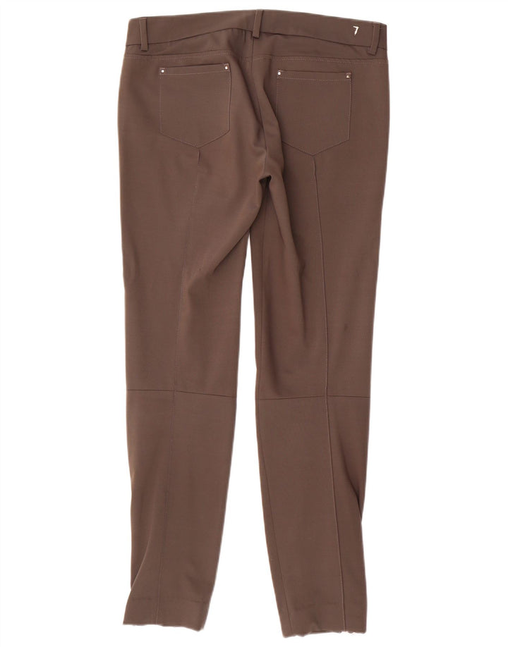 TRUSSARDI Pantalones informales ajustados para mujer IT 42 Medium W32 L29 Marrón Poliéster
