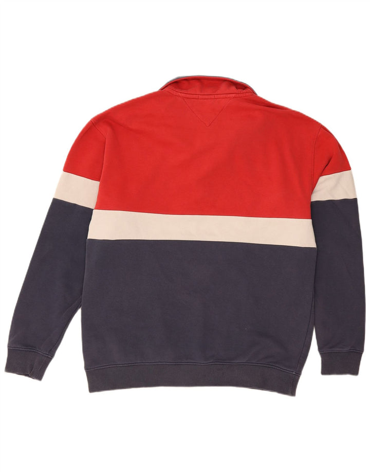 Tommy Hilfiger Sudadera de corte relajado para hombre, tipo jersey, talla mediana, multicolor