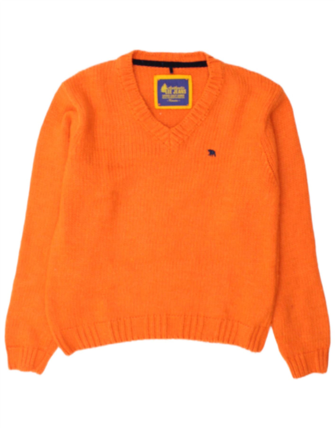 Lee Suéter Con Cuello En V Para Hombre Acrílico Naranja Medio