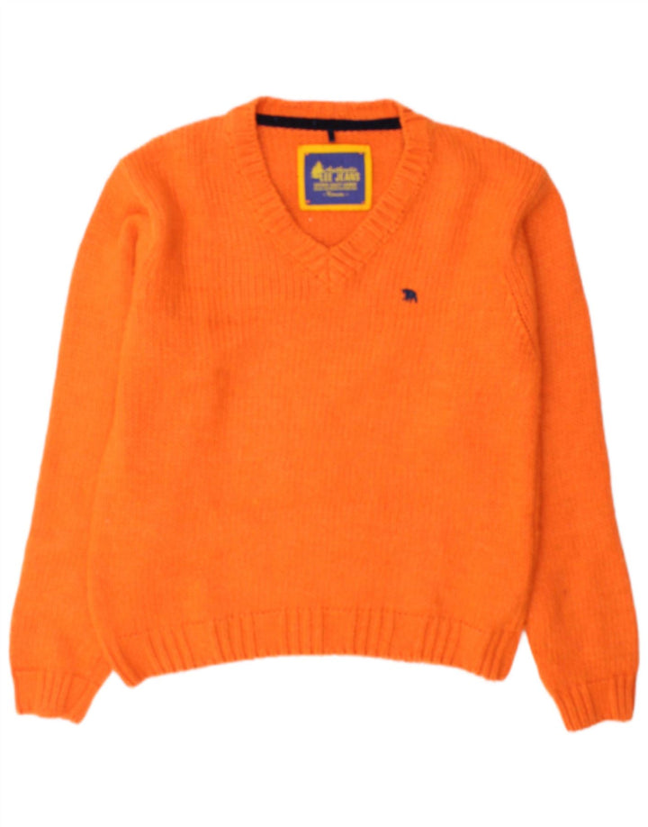Lee Suéter Con Cuello En V Para Hombre Acrílico Naranja Medio