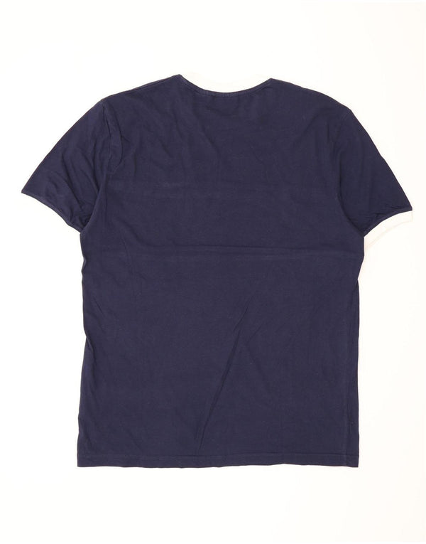 Fila - Camiseta para hombre, talla grande, algodón a rayas, color azul marino