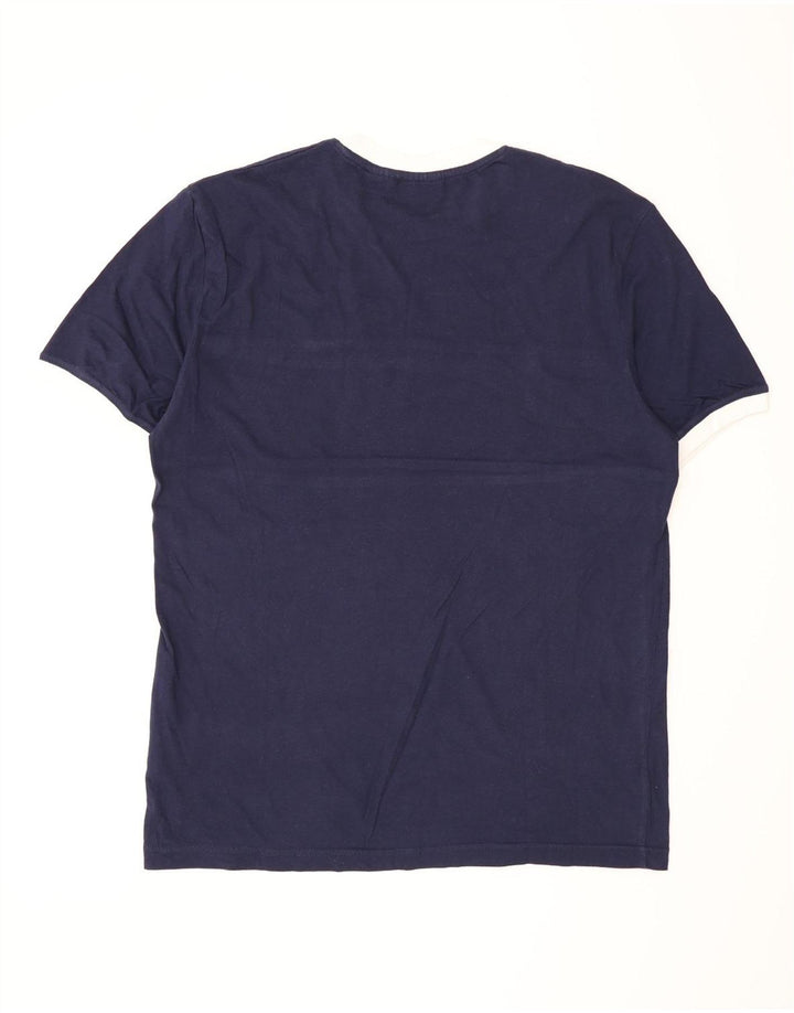 Fila - Camiseta para hombre, talla grande, algodón a rayas, color azul marino