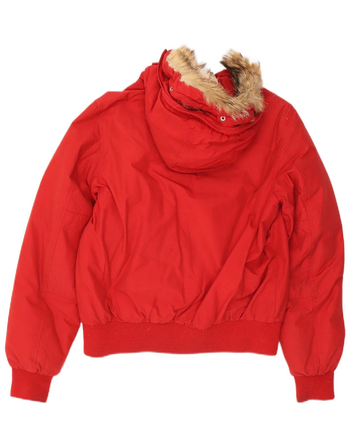 Woolrich Chaqueta acolchada con capucha para niño 13-14 años Algodón rojo