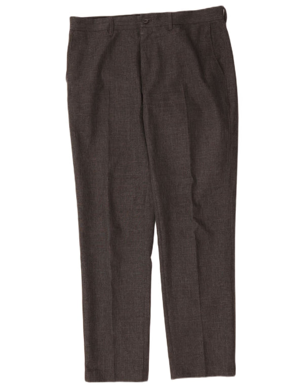 Marks & Spencer Pantalón de traje ajustado para hombre W34 L31 Poliéster gris