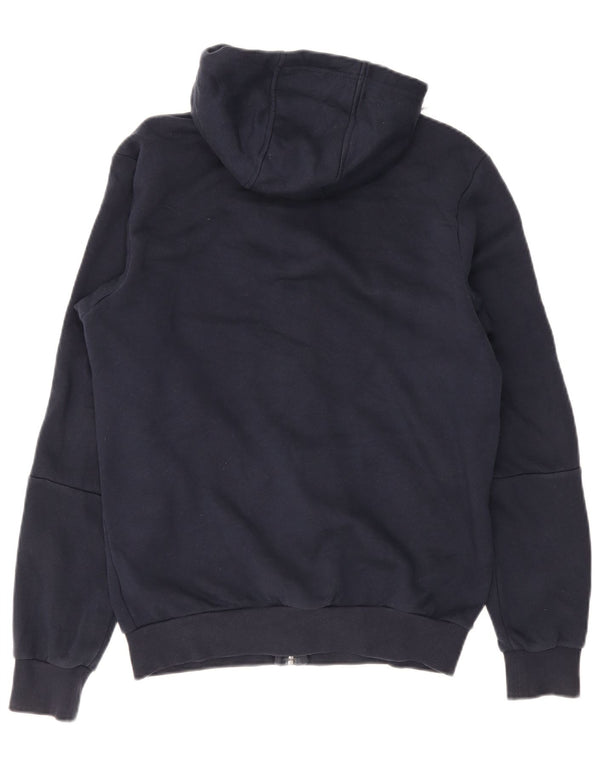 Adidas Hombre Zip Sudadera Con Capucha Suéter Medio Azul Marino Algodón