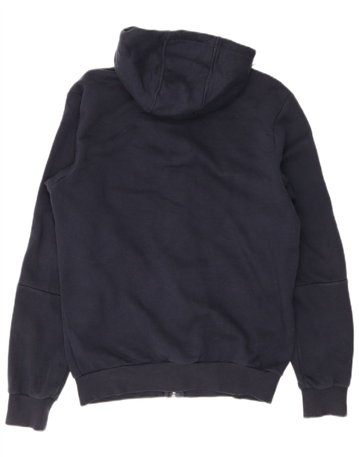 Adidas Hombre Zip Sudadera Con Capucha Suéter Medio Azul Marino Algodón
