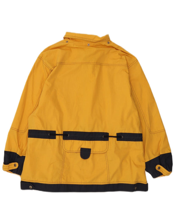 Vintage hombres cortavientos chaqueta Reino Unido 40 grande amarillo colorblock algodón