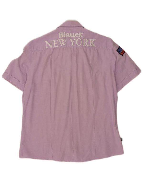 Blauer Hombre Camisa Gráfica De Manga Corta XL Algodón Morado