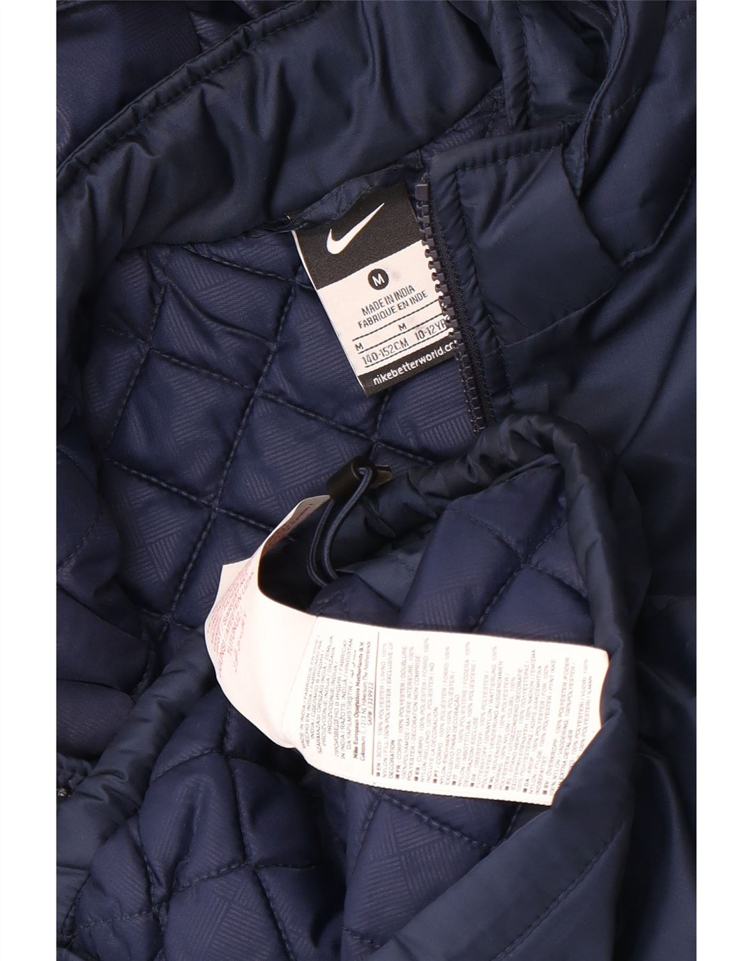 Nike Chaqueta acolchada con capucha para niño 10-11 años Mediana Azul marino Poliéster
