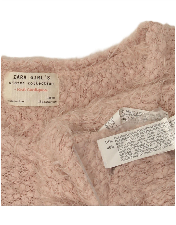 ZARA Jersey Niña Cárdigan 13-14 Años Rosa Poliéster