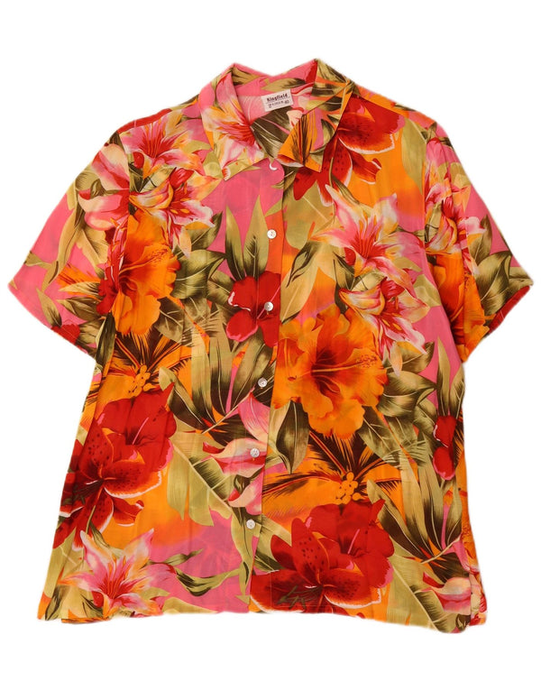 Kingfield Blusa de manga corta para mujer EU 42 Large Multicolor Floral