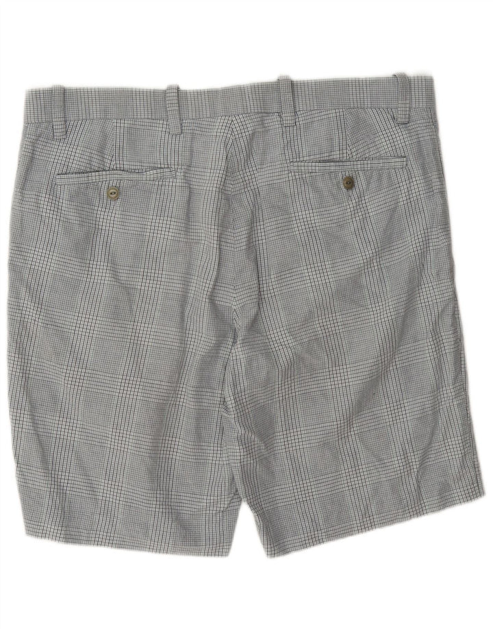 Dockers Pantalones cortos chinos para hombre W38 XL Algodón a cuadros gris