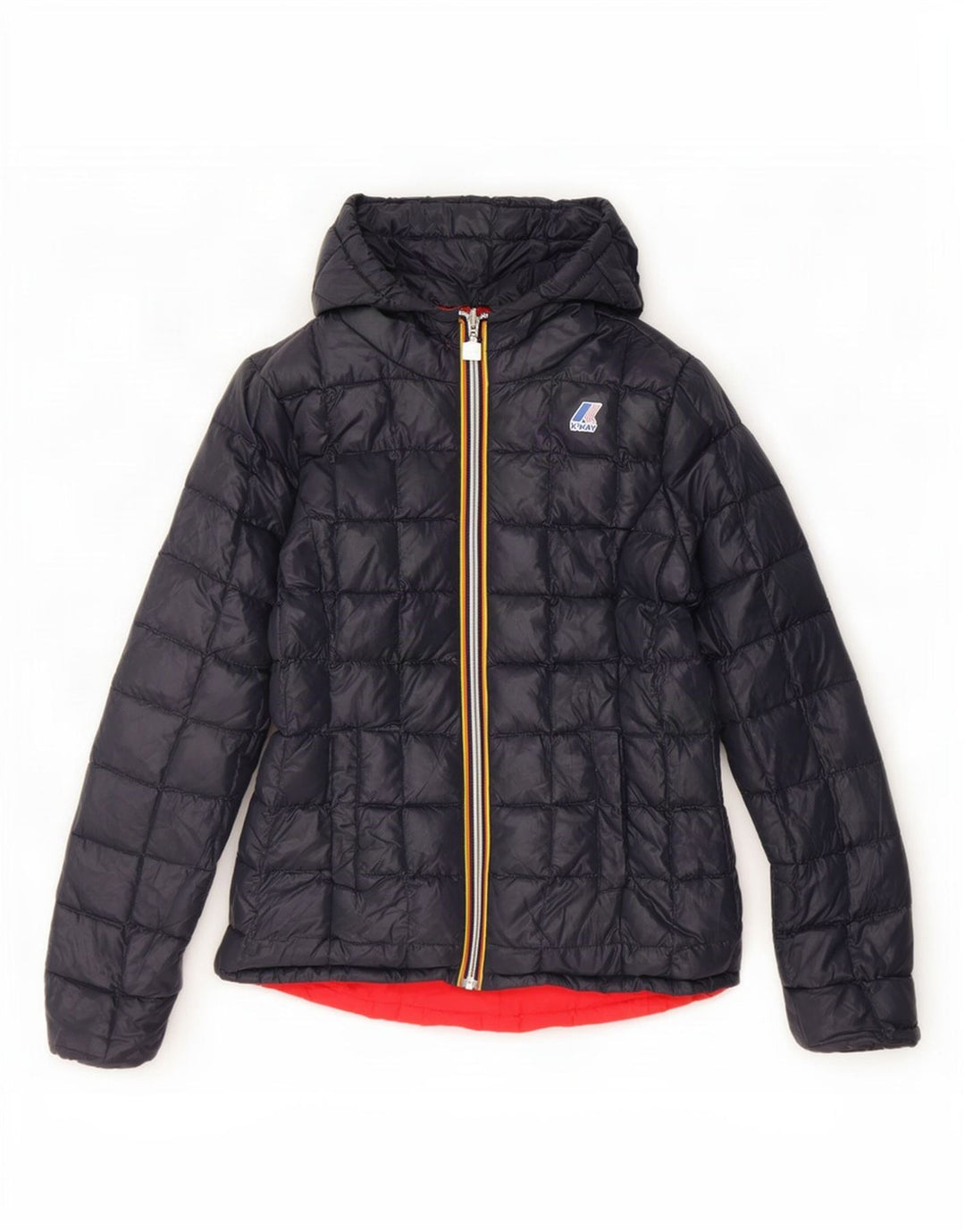 K-Way Chaqueta Acolchada Reversible con Capucha para Mujer UK 10 Small Azul Marino