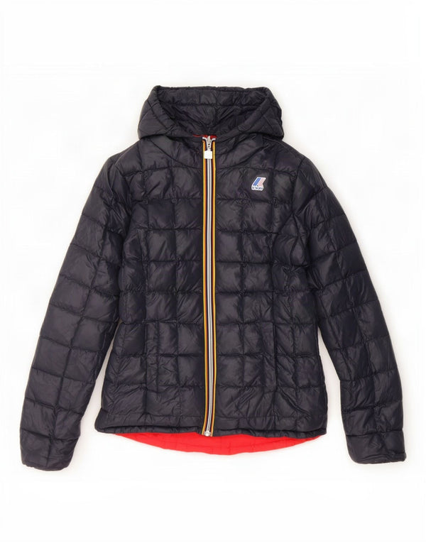 K-Way Chaqueta Acolchada Reversible con Capucha para Mujer UK 10 Small Azul Marino