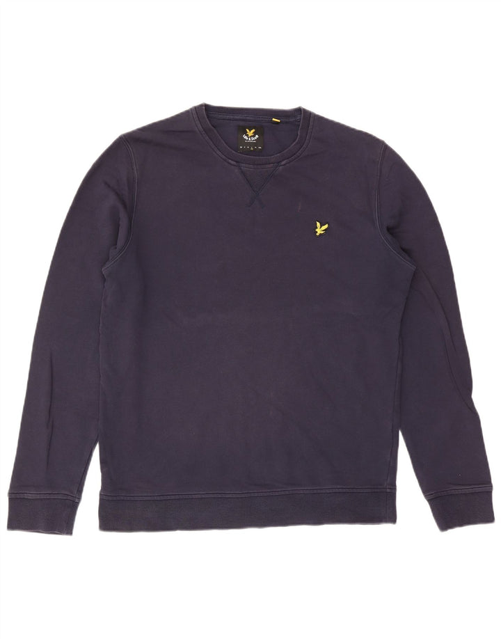 Lyle & Scott Hombre Sudadera Jumper Grande Azul Marino Algodón