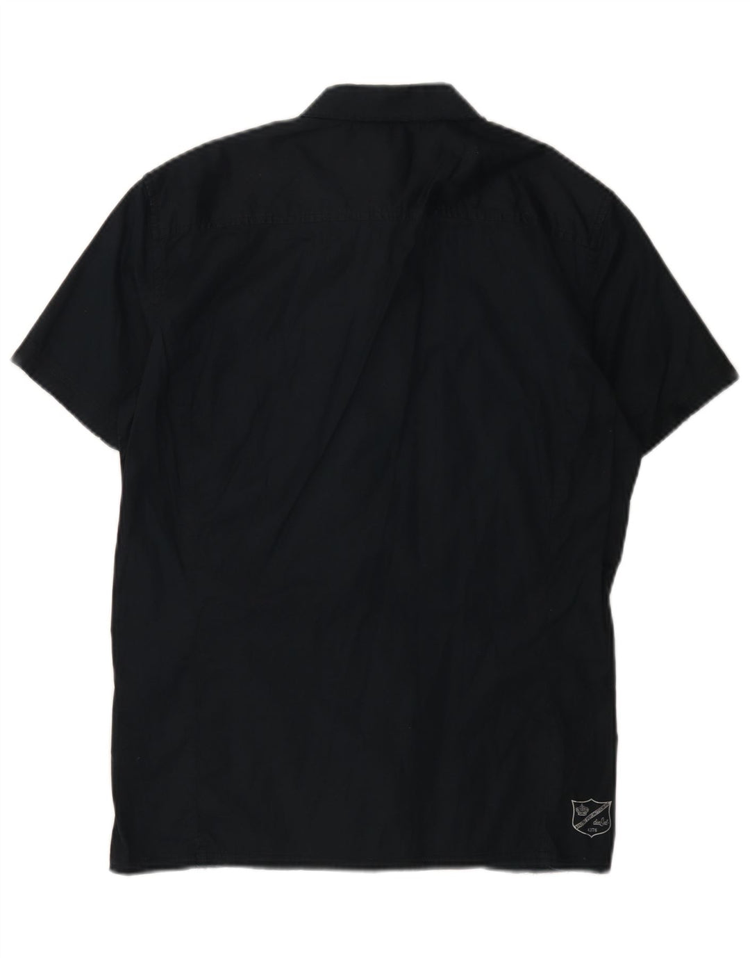 Diesel Camisa Militar De Manga Corta Para Hombre Algodón Azul Marino Medio