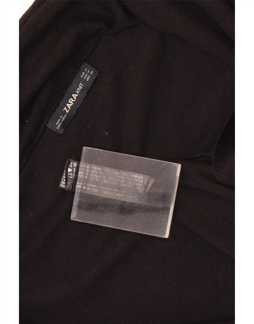 Zara Mujer Cárdigan Abierto Suéter UK 12 Medium Black Viscosa